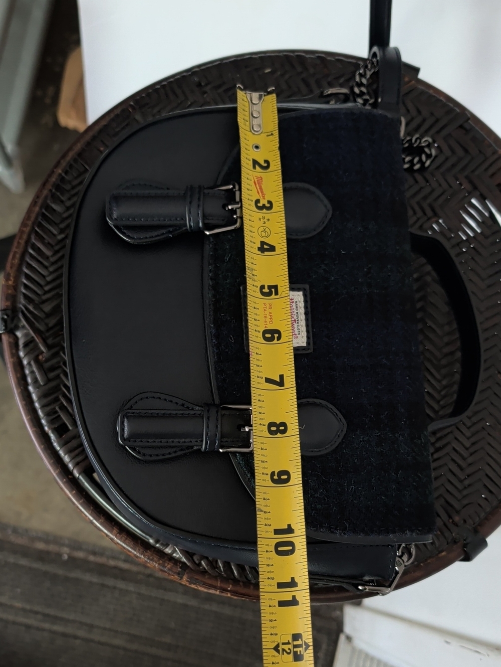 Classic Black Plaid Satchel Crossbody Bag - Picture 10 of 16